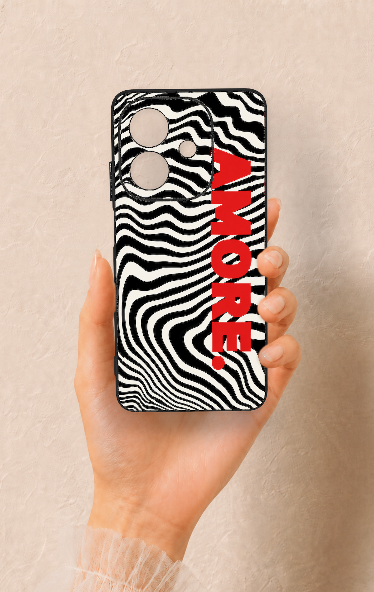 Oppo A3 Uyumlu Zebra Amore Desenli Silikon Kılıf