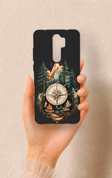 Redmi Note 8 Pro Uyumlu Pusula Orman Desenli Silikon Kılıf