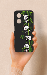 Redmi A5 Uyumlu Sevimli Panda Bambu Desenli Silikon Kılıf