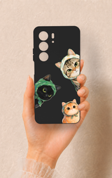 Realme C75 Uyumlu Kedi Ekibi Desenli Silikon Kılıf