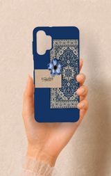 Samsung A32 Uyumlu Mavi Etnik Halı Desenli Silikon Kılıf