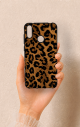 Huawei Y7 2019 Uyumlu Koyu Leopar Deri Desenli Silikon Kılıf
