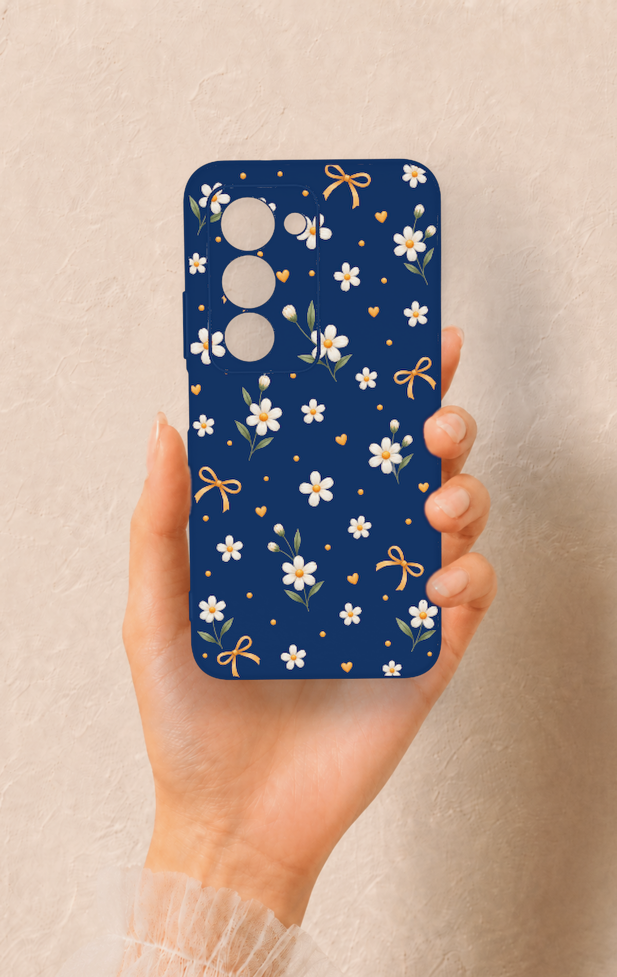 Redmi 15 5G Uyumlu Papatya Fiyonk Desenli Silikon Kılıf