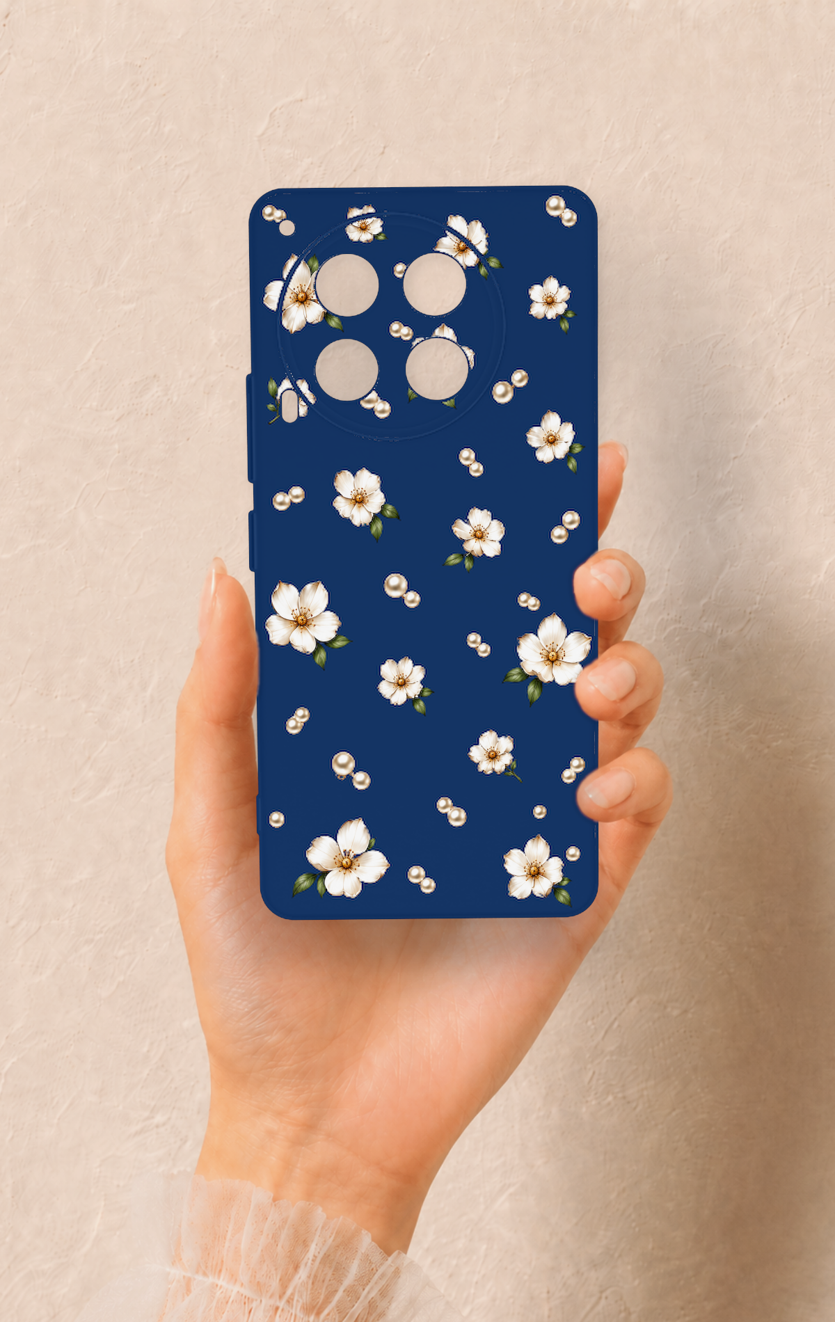 Tecno Camon 30 Uyumlu Papatya İnci Desenli Silikon Kılıf