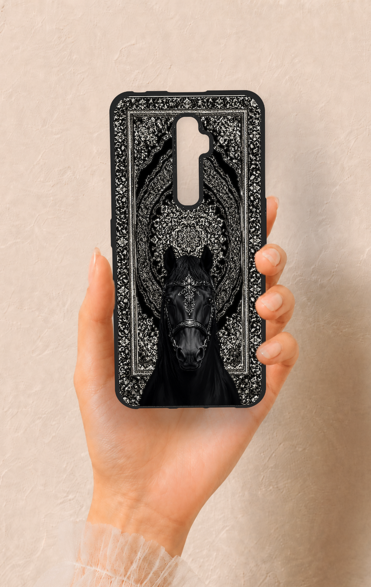 Oppo Reno 2Z Uyumlu Etnik At Figürü Desenli Silikon Kılıf