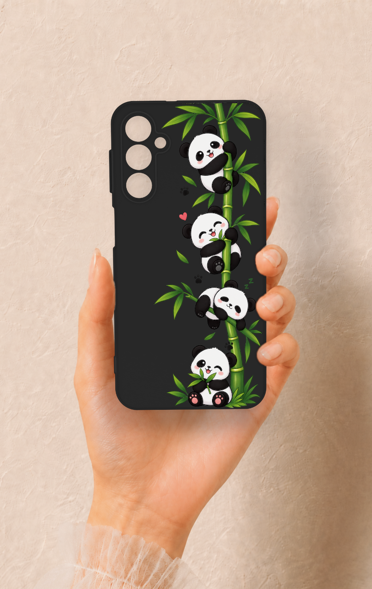 Samsung A24 Uyumlu Sevimli Panda Bambu Desenli Silikon Kılıf