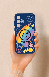 Samsung S23Fe Uyumlu Happing Smile Desenli Silikon Kılıf