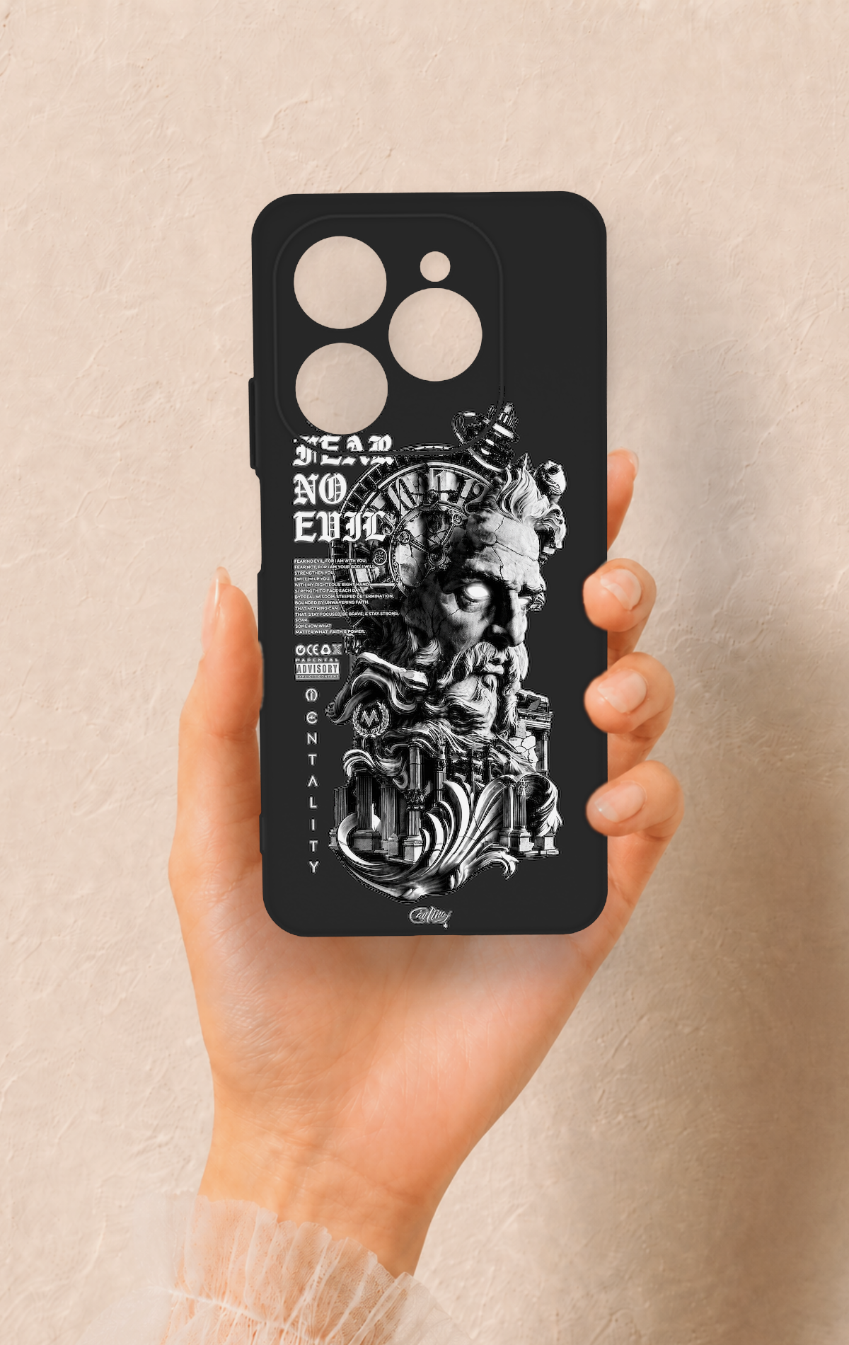 Tecno Spark 20 Pro Uyumlu Fear No Evil Desenli Silikon Kılıf