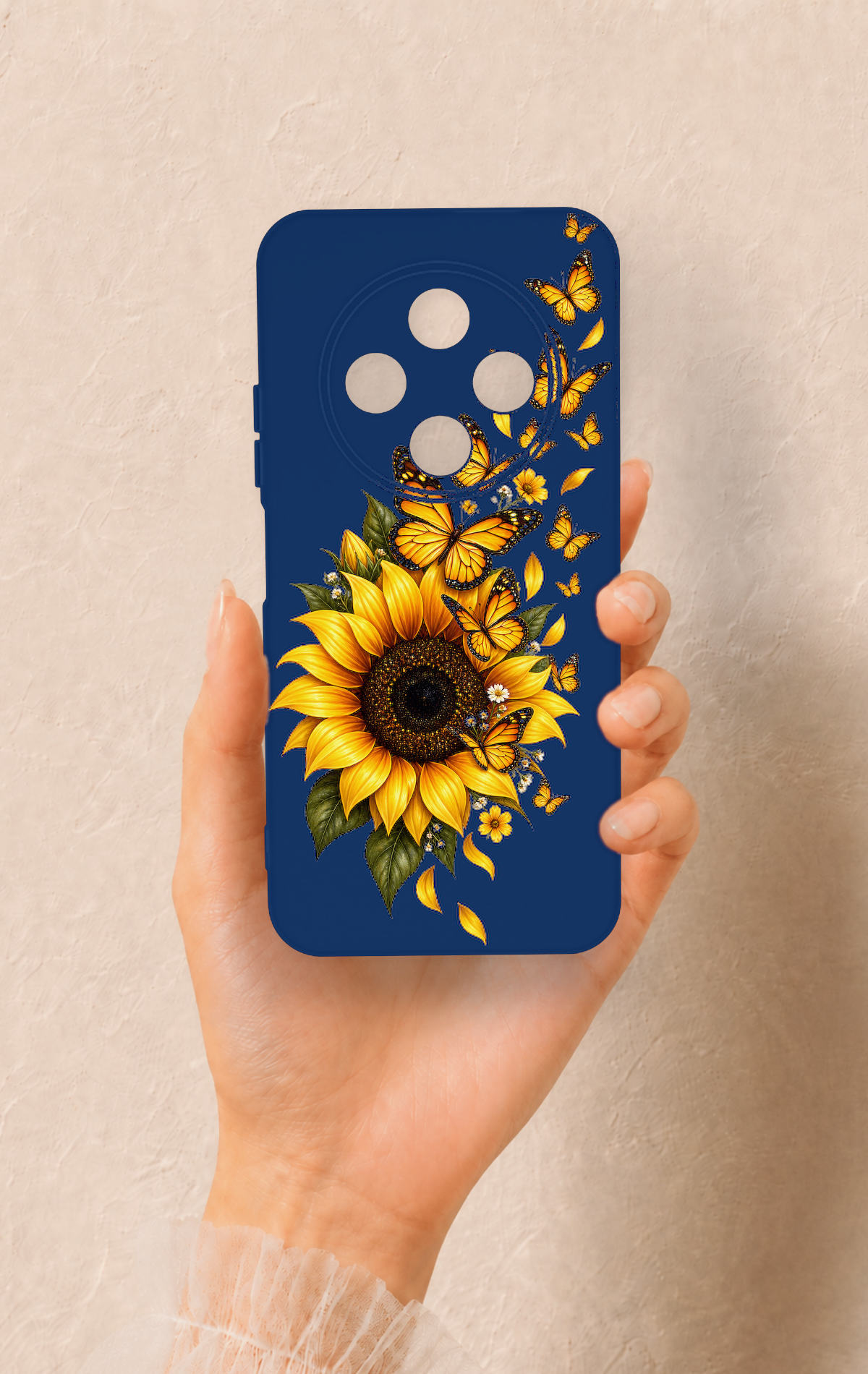 Tecno Spark 30C Uyumlu Ayçiçeği Desenli Silikon Kılıf