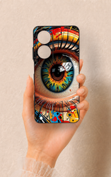 Oppo A60 Uyumlu Renkli Göz Bebeği Desenli Silikon Kılıf