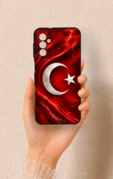 Samsung M13 Uyumlu Türk Bayrağı Desenli Silikon Kılıf