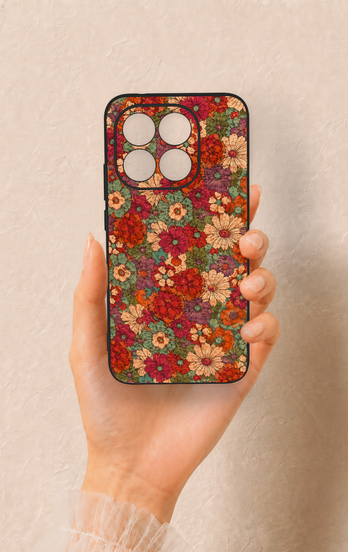 Mi 15T 5G Uyumlu Pastel Çiçek Bahçesi Desenli Silikon Kılıf