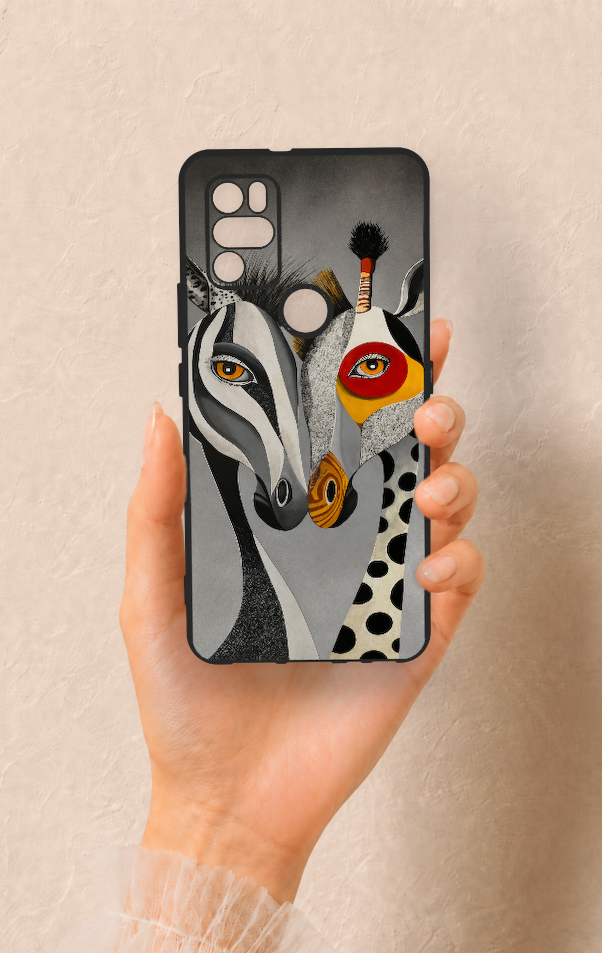 Omix X300 Uyumlu Zebra ve Zürafa Desenli Silikon Kılıf