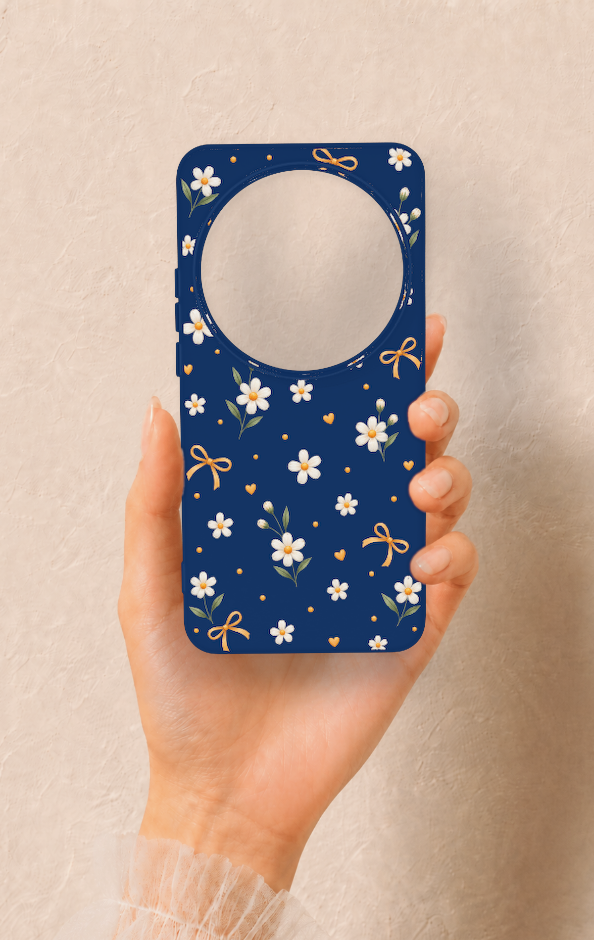 Xiaomi Mi 15 Ultra Uyumlu Papatya Fiyonk Desenli Silikon Kılıf