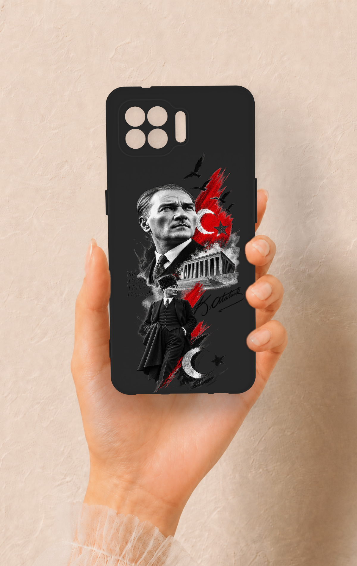 Oppo Reno 4 Lite Uyumlu Atatürk Anıtkabir Desenli Silikon Kılıf