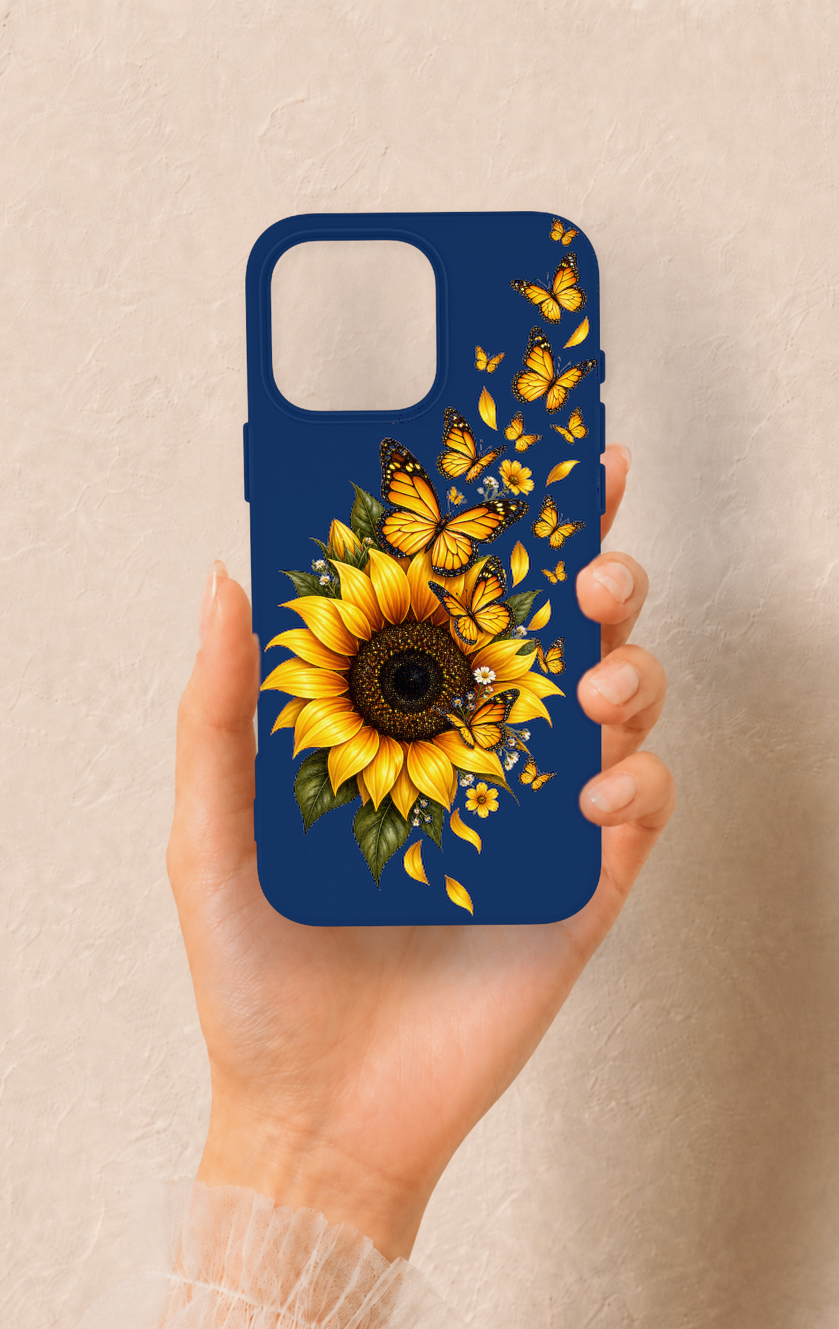 iPhone 16 Pro Max Uyumlu Ayçiçeği Desenli Silikon Kılıf
