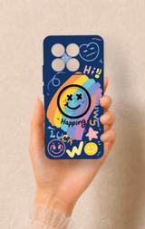 Poco X6 Pro Uyumlu Happing Smile Desenli Silikon Kılıf