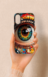 iPhone 16 Plus Uyumlu Renkli Göz Bebeği Desenli Silikon Kılıf