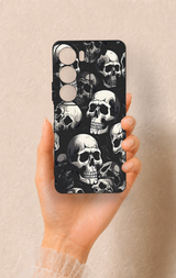 Vivo Y19s Uyumlu Kuru Kafa Desenli Silikon Kılıf