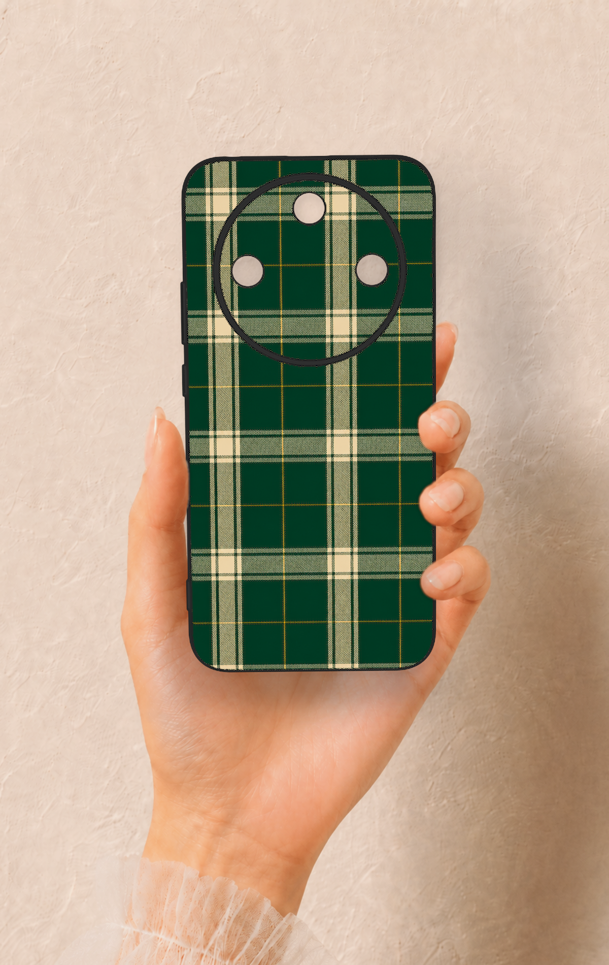 Honor Magic 8 Lite Uyumlu Klasik Yeşil Ekose Desenli Silikon Kılıf