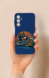 Samsung M34 Uyumlu Moto Rider Desenli Silikon Kılıf