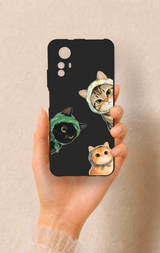 Redmi Note 12S Uyumlu Kedi Ekibi Desenli Silikon Kılıf