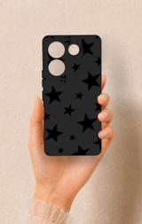 Tecno Caman 20 Pro 5G Uyumlu Siyah Star Desenli Silikon Kılıf