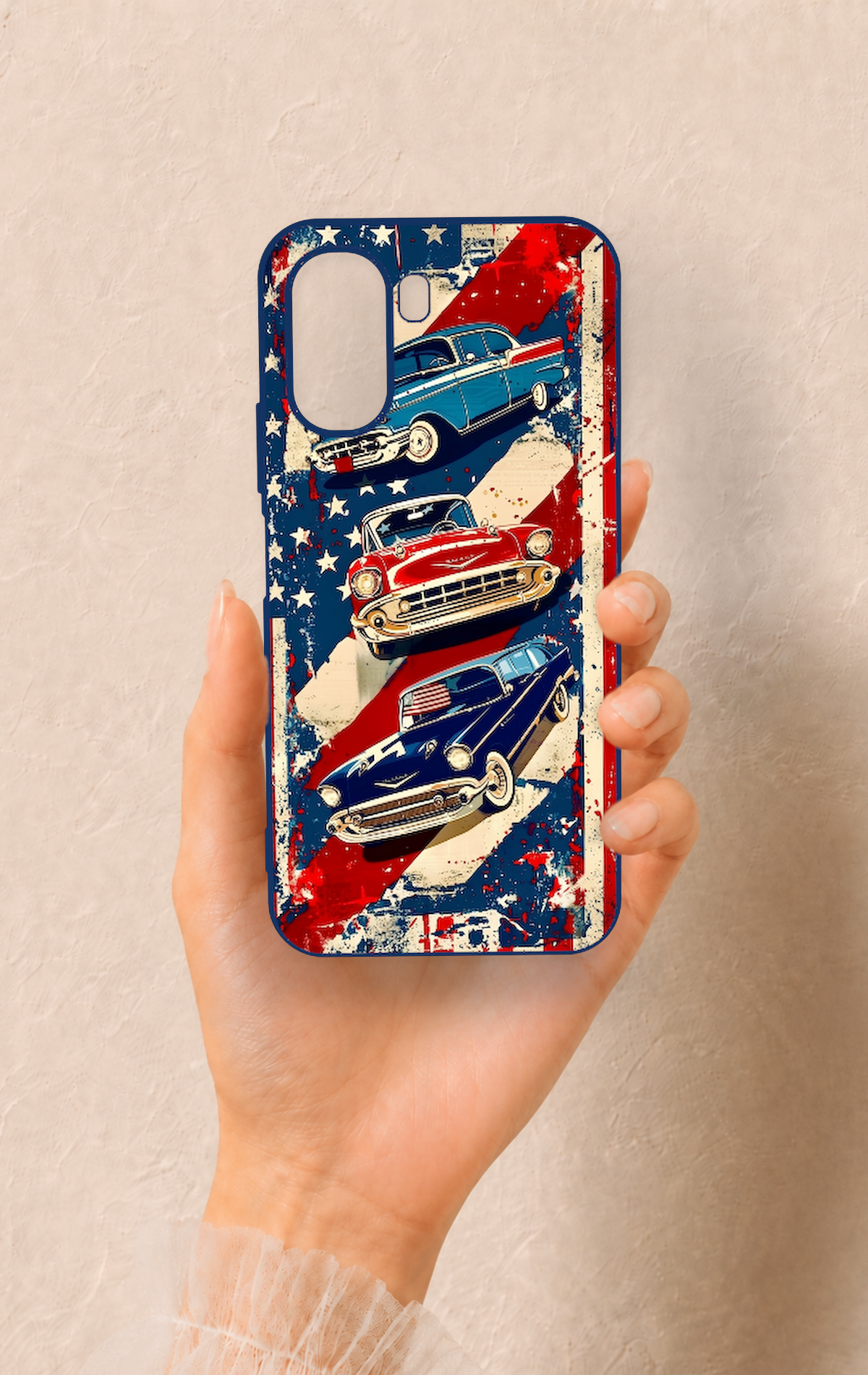 Oppo A6T Uyumlu Amerikan Chevrolet Desenli Silikon Kılıf