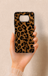 Poco X3 Uyumlu Koyu Leopar Deri Desenli Silikon Kılıf