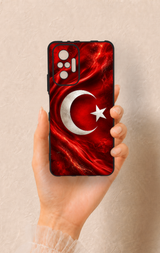 Redmi Note 10 Pro Uyumlu Türk Bayrağı Desenli Silikon Kılıf