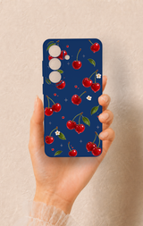 Samsung S26 Uyumlu Kiraz Papatya Desenli Silikon Kılıf