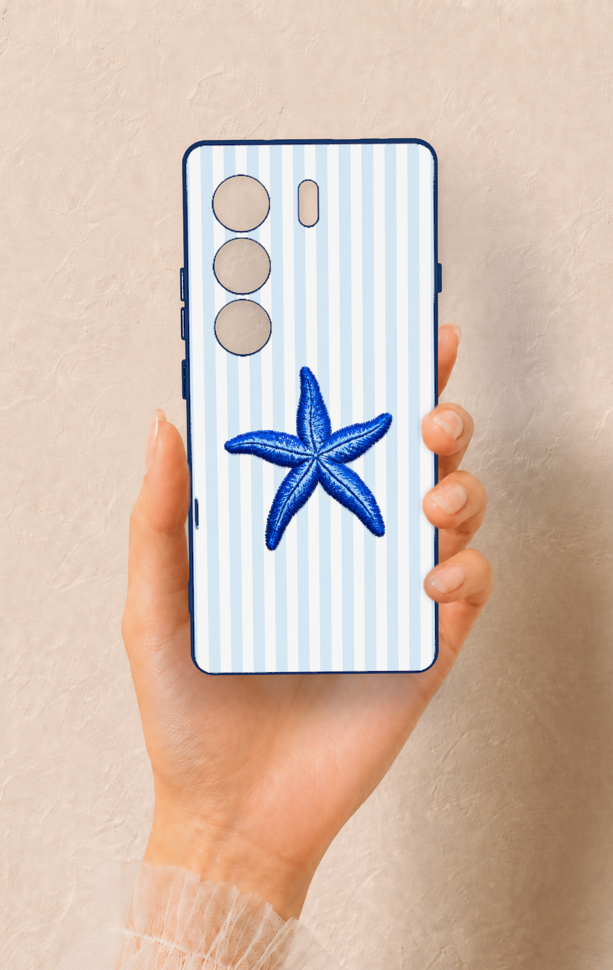 Tecno Camon 40 4G Uyumlu Mavi Deniz Yıldızı Desenli Silikon Kılıf