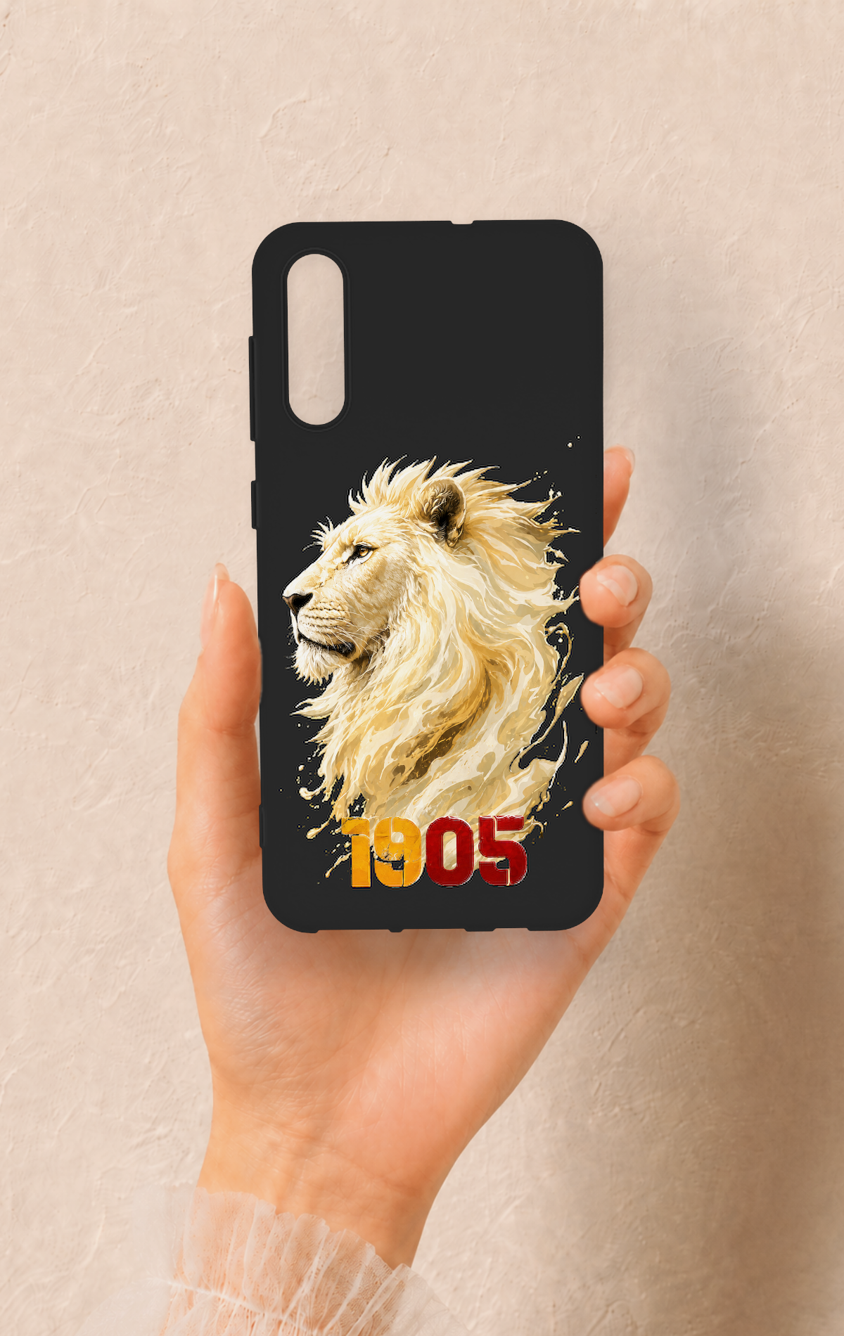 Samsung A50 Uyumlu Sarı Kırmızı 1905 Aslan Desenli Silikon Kılıf