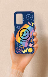 Oppo A55 Uyumlu Happing Smile Desenli Silikon Kılıf
