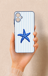 Samsung A06 Uyumlu Mavi Deniz Yıldızı Desenli Silikon Kılıf