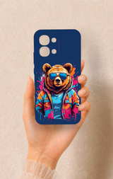 Oppo A6 Pro Uyumlu Gözlüklü Ayı Desenli Silikon Kılıf