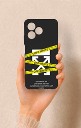 Realme C53 Uyumlu Off White Desenli Silikon Kılıf