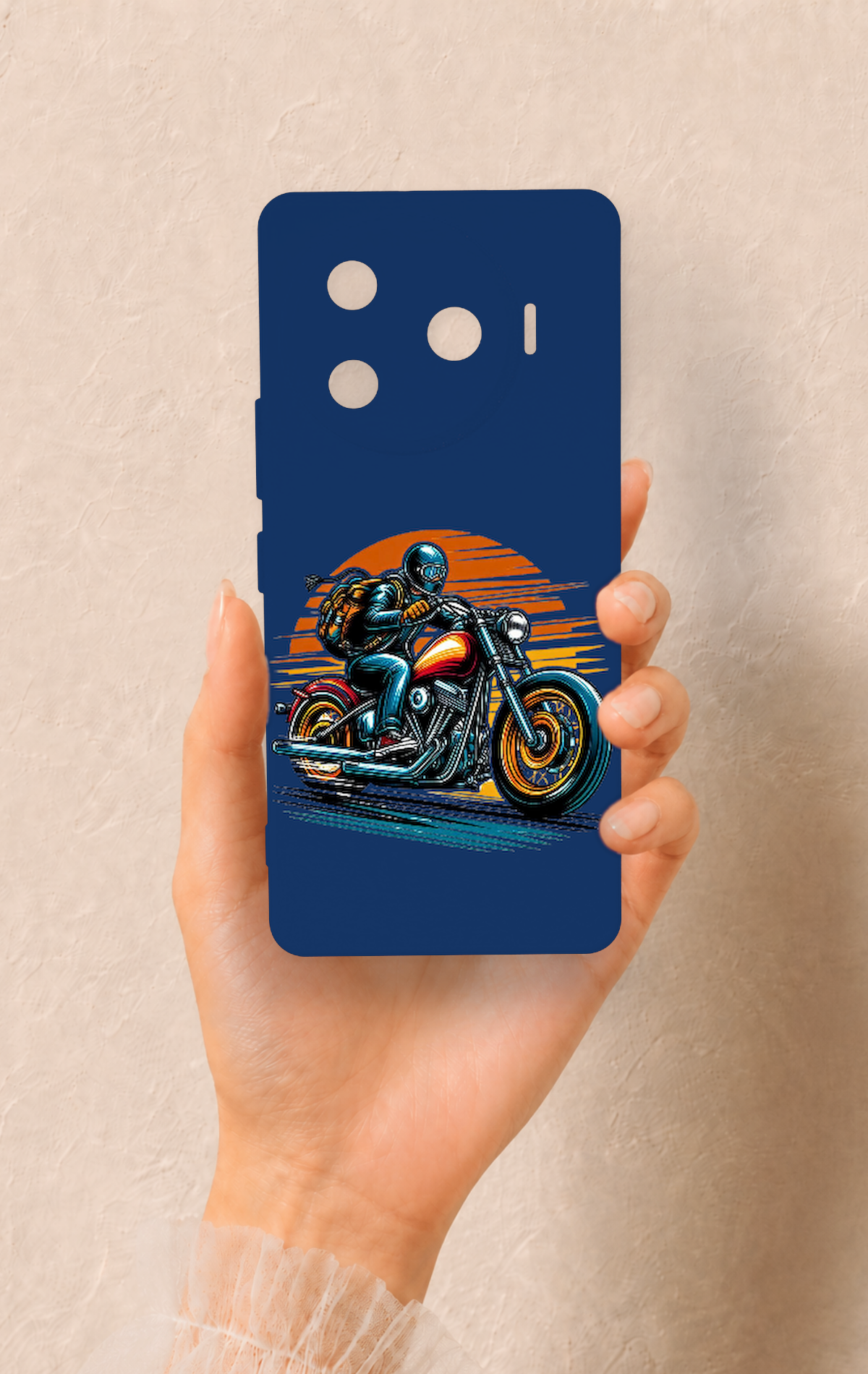Tecno Camon 30 Pro 5G Uyumlu Moto Rider Desenli Silikon Kılıf