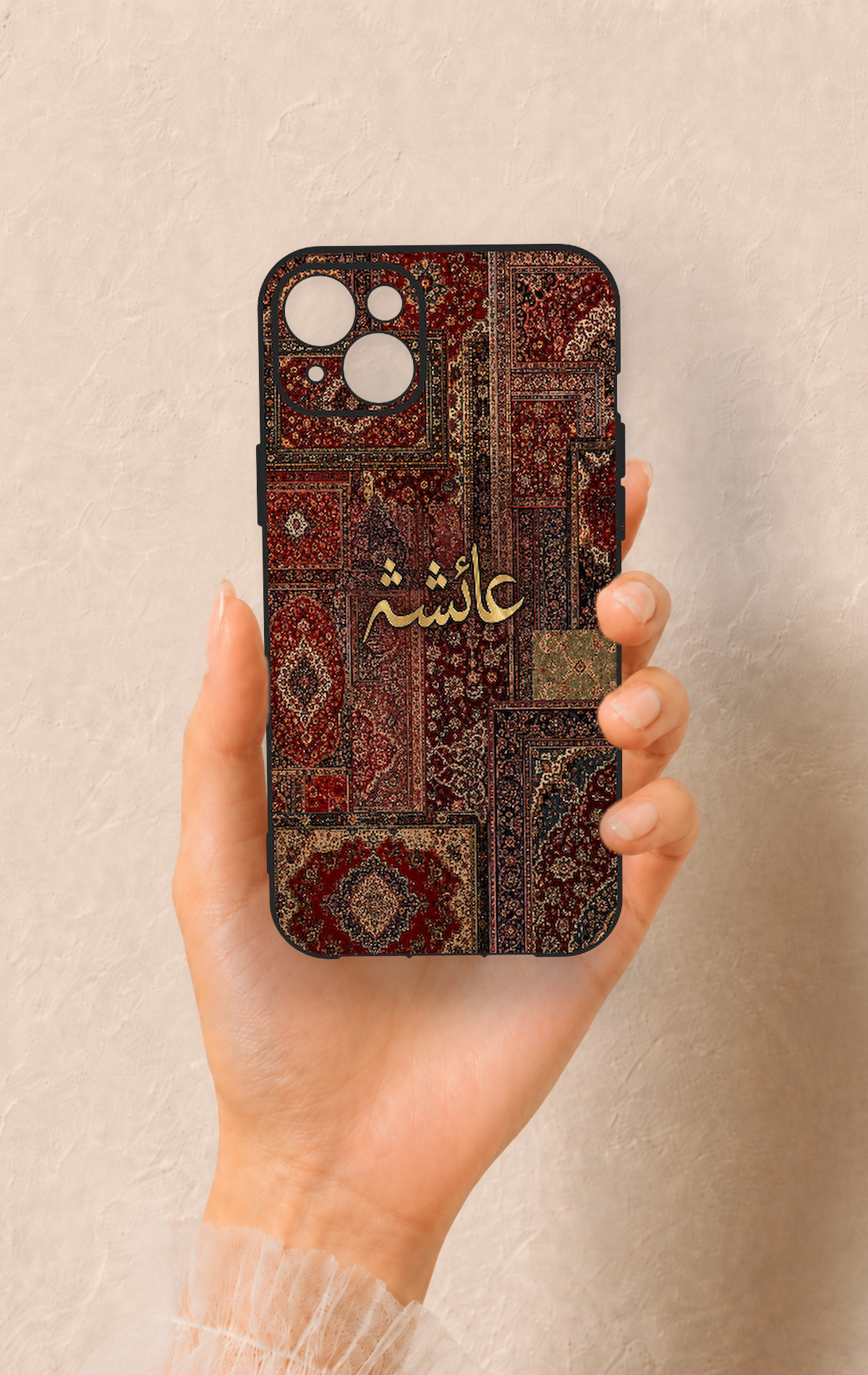 iPhone 14 Plus/15 Plus Uyumlu Vintage Halı Desenli Silikon Kılıf