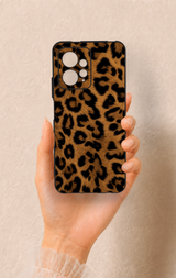 Redmi Note 12 4G Uyumlu Koyu Leopar Deri Desenli Silikon Kılıf
