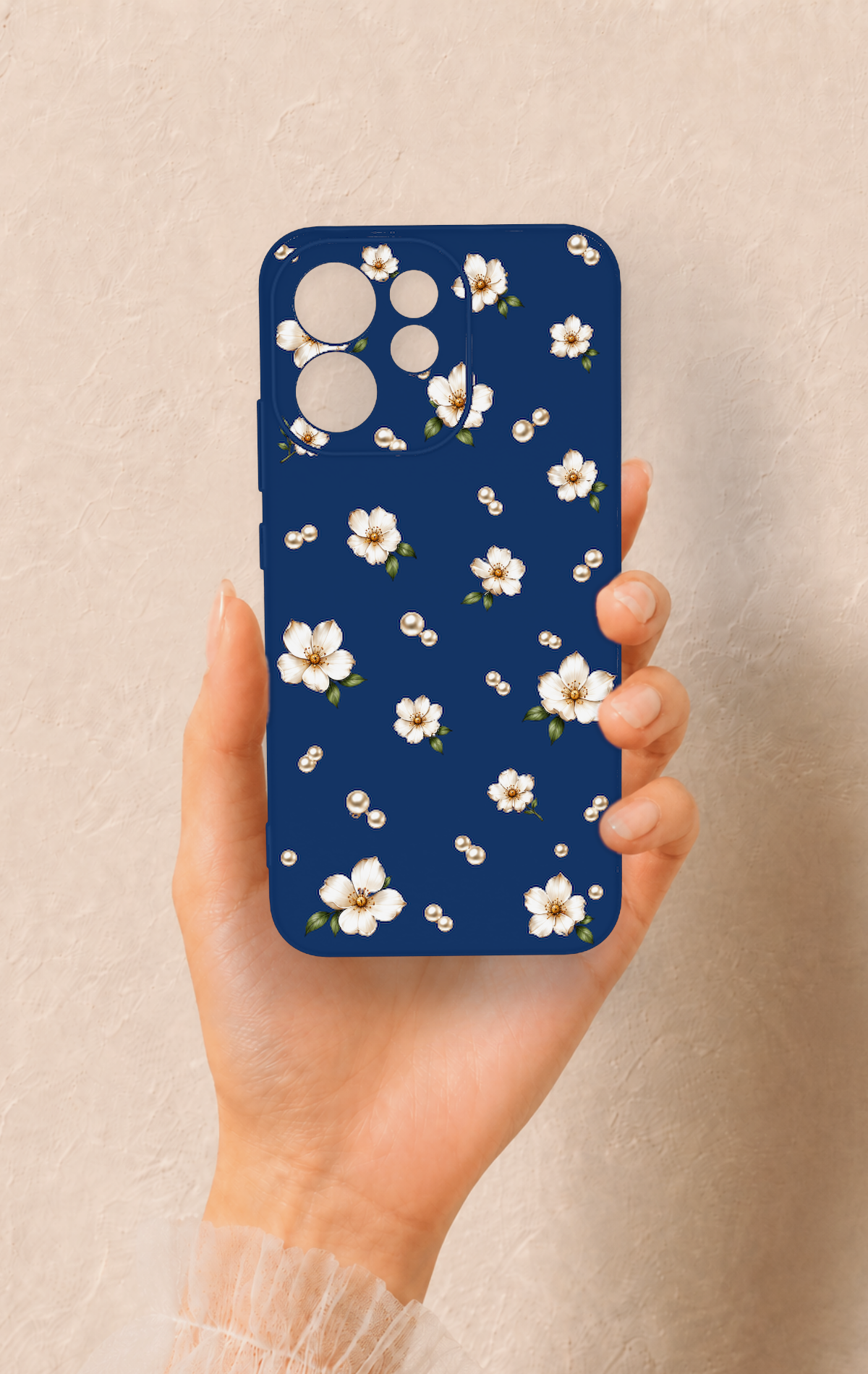 Oppo Reno 15F Uyumlu Papatya İnci Desenli Silikon Kılıf