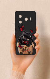 Tecno Camon 30 Pro 5G Uyumlu Hello Cat Desenli Silikon Kılıf