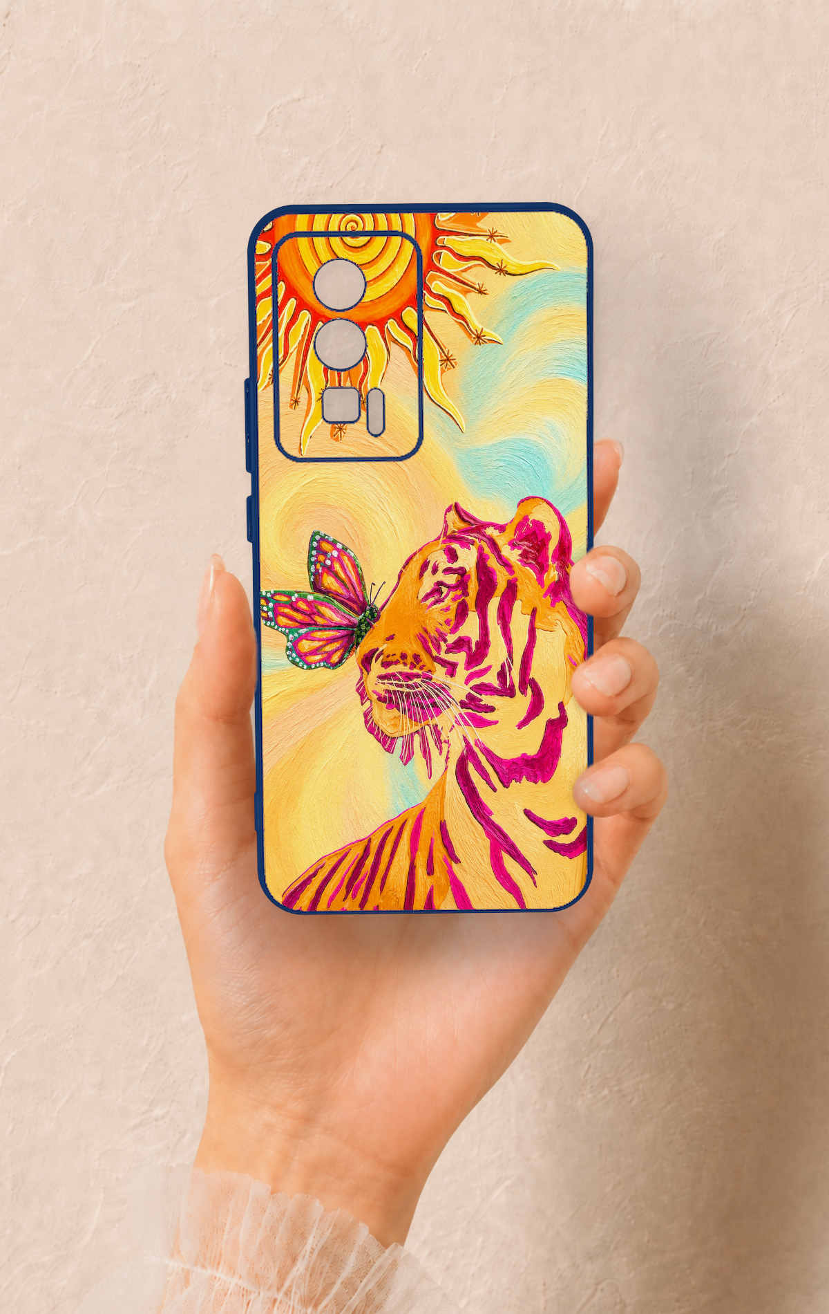 Poco F5 Pro Uyumlu Güneşin Kaplanı Desenli Silikon Kılıf