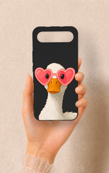 Tecno Spark Slim Uyumlu Aşık Ördek Desenli Silikon Kılıf