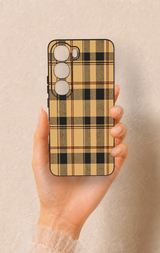 Vivo V40 Lite 5G Uyumlu Burberry Ekose Desenli Silikon Kılıf