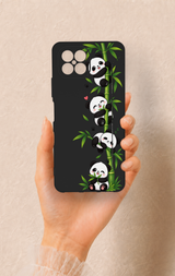 Omix X600 Uyumlu Sevimli Panda Bambu Desenli Silikon Kılıf