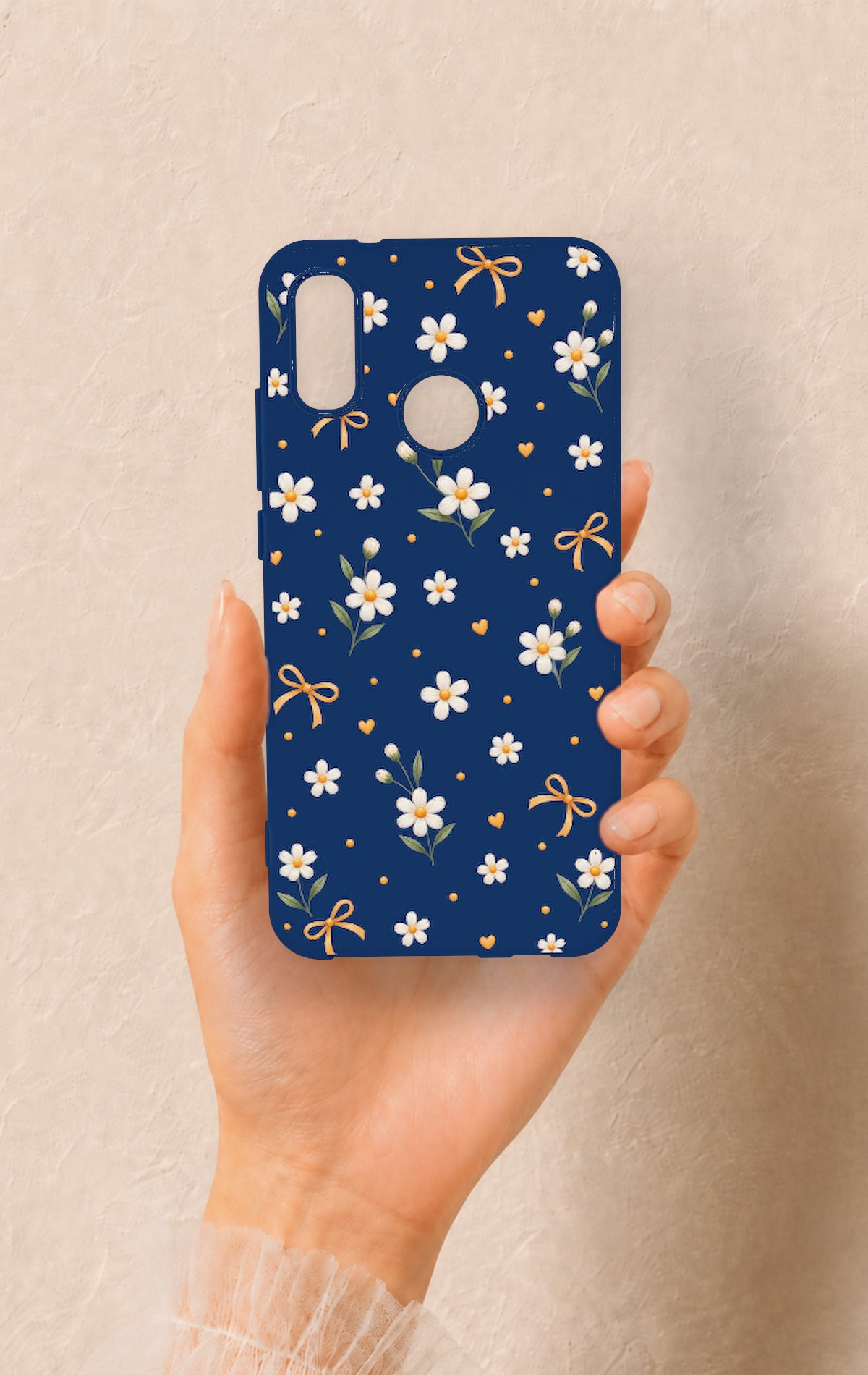 Huawei P20 Lite Uyumlu Papatya Fiyonk Desenli Silikon Kılıf