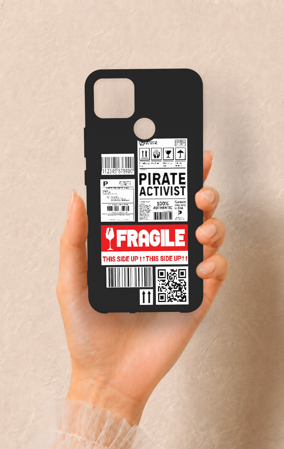 Realme C25 Uyumlu Fragile Desenli Silikon Kılıf