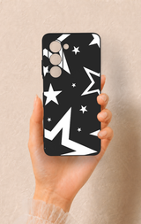 Oppo A5 5G Uyumlu Siyah Mega Star Desenli Silikon Kılıf