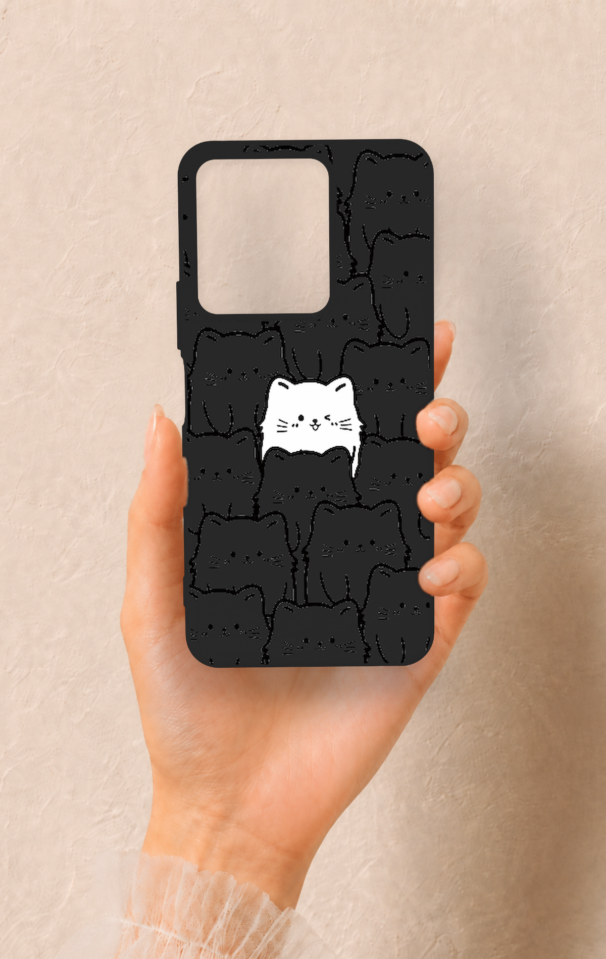 Vivo Y35 Uyumlu Many Cats Desenli Silikon Kılıf